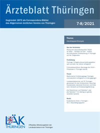 Titelbild der Ausgabe Jul/Aug 2021 des Ärzteblattes
